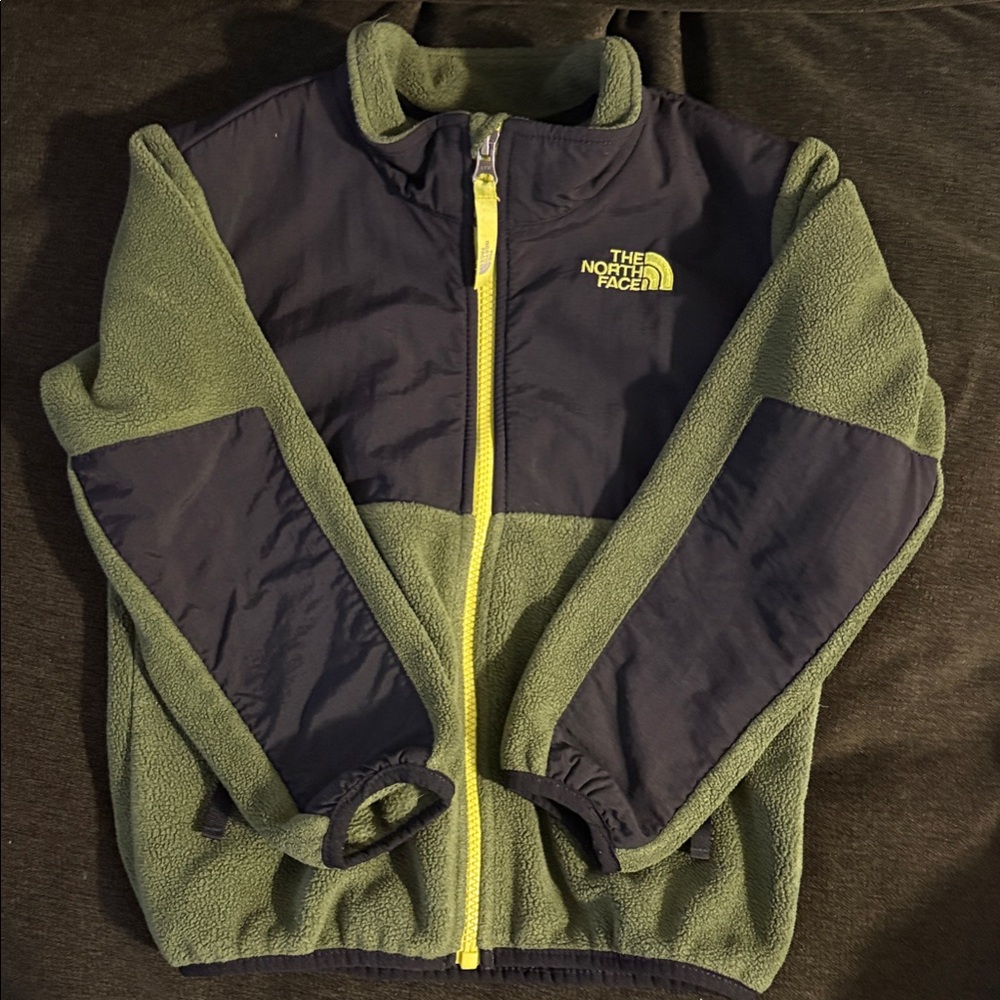 The North Face Olive and Navy Fleece Jacket